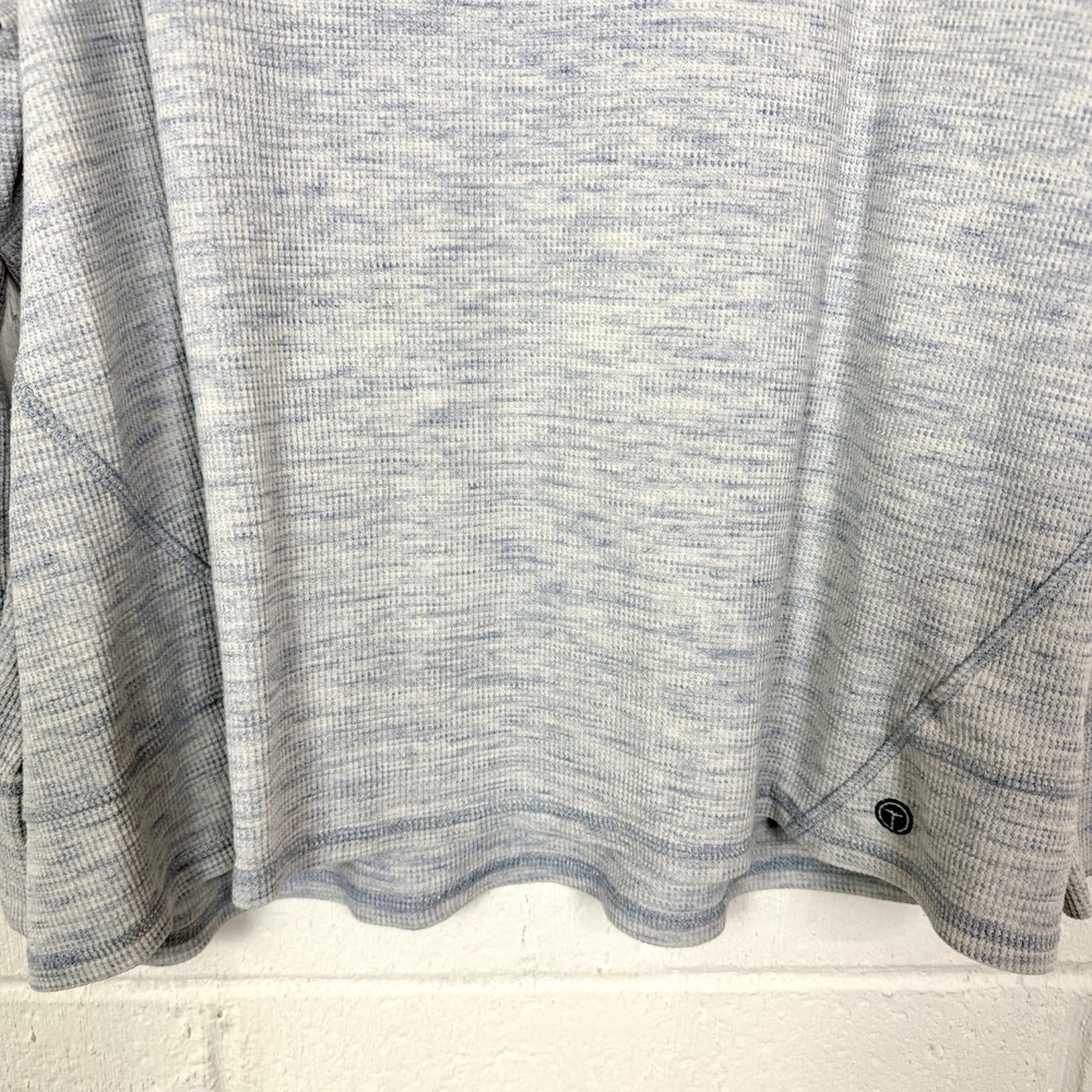 T by Talbots Thermal Top Blue Long Sleeve Casual Weekend Cozy Athleisure 2X - Picture 5 of 13